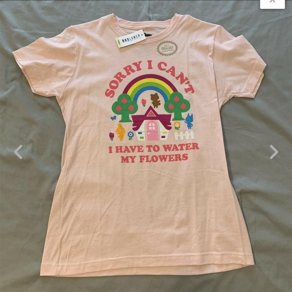 NWT Nintendo Animal Crossing Water My Flowers Pink